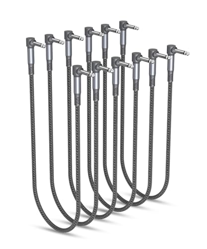 RUXELY 6.35mm Gitarren Patchkabel 0.6M 6Pack,90 Grad 1/4" Stecker Instrument Pedal Kabel,30CM Guitar Klinkenpatchkabel,Winkel Patch Cable für Gitarreneffekte,Gitarre/Bass Effektpedale,Pedalboard RUXELY 6.35mm Gitarren Patchkabel 0.6M 6Pack,90 Grad 1/4" Stecker Instrument Pedal Kabel,30CM Guitar Klinkenpatchkabel,Winkel Patch Cable für Gitarreneffekte,Gitarre/Bass Effektpedale,Pedalboard von RUXELY