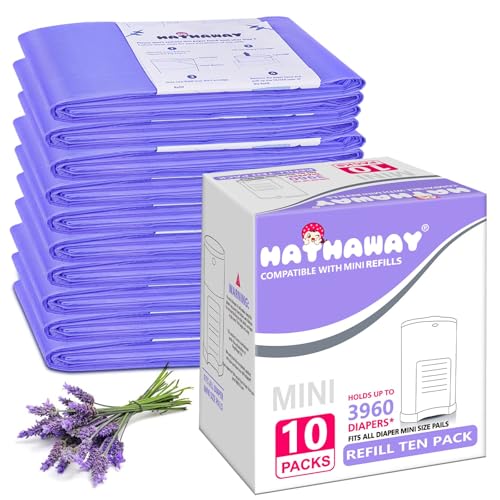 Windeleimer-Nachfüllbeutel, kompatibel mit Dekor Mini-Windeleimer, extra 30 % Länge, Lavendelduft, 10 Stück Windeleimer-Nachfüllbeutel, kompatibel mit Dekor Mini-Windeleimer, extra 30 % Länge, Lavendelduft, 10 Stück von RUZAKO