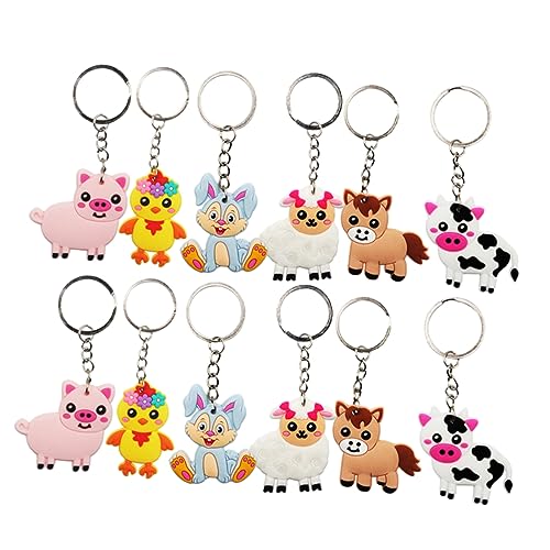 RVHAOODI 1Set Cute Animal Keychains entzückende Schlüsselbund -Dekor für Rucksack für Geburtstage Feiertage 12pcs von RVHAOODI