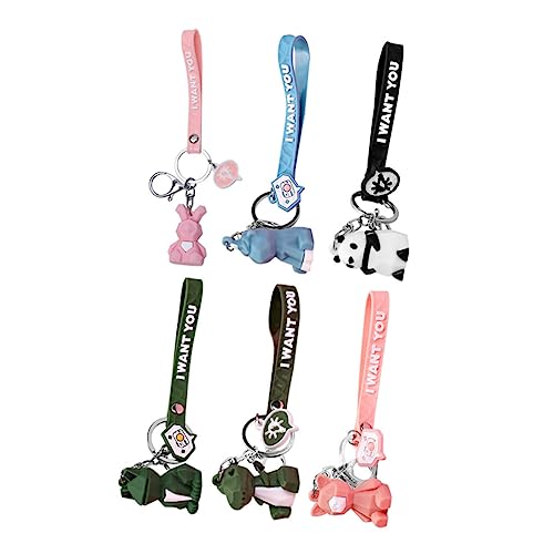 RVHAOODI 2Sets Einzigartige Geometrische Abschnitte Tierschlüsselanschlüsse Tasten Anhänger Dekor 6pcs*2 von RVHAOODI