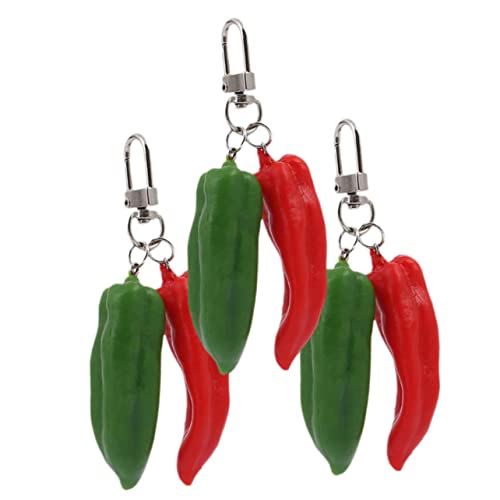 RVHAOODI 3PCS Red Keychains Dekorative Schlüsselanhänger für Party bevorzugt die Schlüsseldekoration und lustige Lebensmitteldekor -Accessoires für Veranstaltungen von RVHAOODI