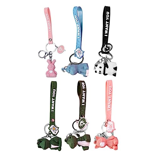 RVHAOODI 3Sets Schlüsselanhänger Tieranhänger Geometrische Form Cartoontiere für Kinder Dekor 6pcs*3 von RVHAOODI