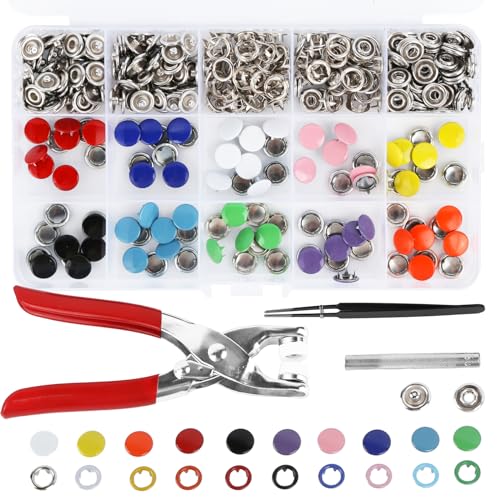RVLZKCPG 200 Stück Metall Druckknopf Set mit Zange 10 Farben Ohne Nähen 9.5mm für DIY Basteln Kinderbekleidung Kleidung Taschen RVLZKCPG 200 Stück Metall Druckknopf Set mit Zange 10 Farben Ohne Nähen 9.5mm für DIY Basteln Kinderbekleidung Kleidung Taschen von RVLZKCPG