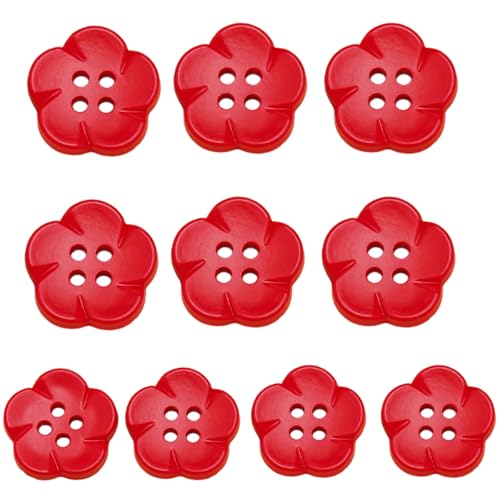RWAJZAX 10 PCs Harzknopf 4-Loch Knöpfe Blumenformknöpfe Far von RWAJZAX