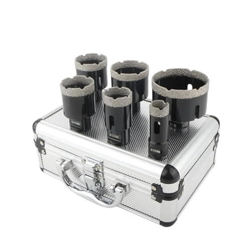 5/6/8/12-teiliges Set Mit M14-Gewinde, Gelöteter Diamant-Trockenbohrer, Lochsäge For Keramikfliesen, Porzellan, Granit, Marmor, Lochöffner-Werkzeuge(8Pcs A Set) von RWFRKABNK