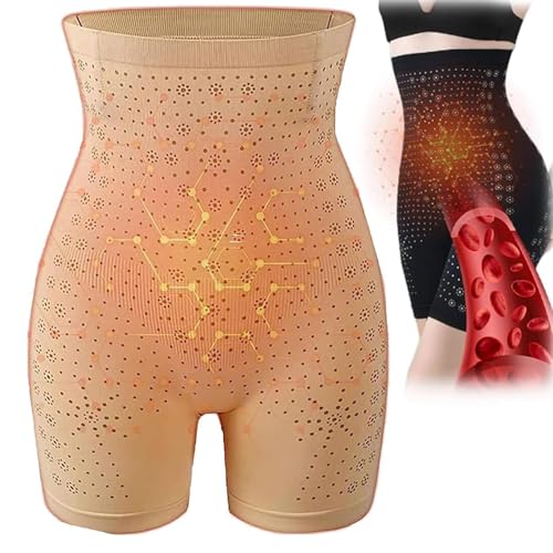 RWRAPS Negative Ion Detox Shaping Shorts,Negative Ion Fat Burning Shapewear,High Waisted Body Shaper Panties,Boosts Metabolism (L,Beige) von RWRAPS