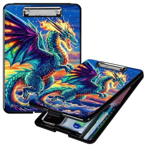 RWUTYTIUL Blue Cloud Dragon A4-Klemmbrett mit Stifthalter, Klemmbrett-Organizer, Still-Klemmbrett, faltbarer Aktenordner, Kunststoff-Klemmbrett, Folio-Clipboard für Büro, Studenten, Klassenzimmer RWUTYTIUL Blue Cloud Dragon A4-Klemmbrett mit Stifthalter, Klemmbrett-Organizer, Still-Klemmbrett, faltbarer Aktenordner, Kunststoff-Klemmbrett, Folio-Clipboard für Büro, Studenten, Klassenzimmer von RWUTYTIUL