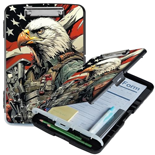 RWUTYTIUL Klemmbrett mit Flaggenadler, A4, mit Stifthalter, Klemmbretter, Organizer, Still-Klemmbrett, faltbarer Aktenordner, Kunststoff-Klemmbrett, Folio-Clipboard für Büro, Studenten, Klassenzimmer RWUTYTIUL Klemmbrett mit Flaggenadler, A4, mit Stifthalter, Klemmbretter, Organizer, Still-Klemmbrett, faltbarer Aktenordner, Kunststoff-Klemmbrett, Folio-Clipboard für Büro, Studenten, Klassenzimmer von RWUTYTIUL
