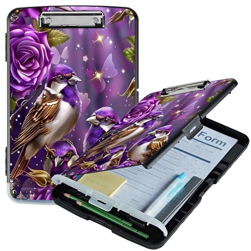 RWUTYTIUL Klemmbrett mit Kolibri, A4, mit Stifthalter, Klemmbretter, Organizer, Still-Klemmbrett, faltbarer Aktenordner, Kunststoff-Klemmbrett, Folio-Clipboard für Büro, Studenten, Klassenzimmer, Arzt RWUTYTIUL Klemmbrett mit Kolibri, A4, mit Stifthalter, Klemmbretter, Organizer, Still-Klemmbrett, faltbarer Aktenordner, Kunststoff-Klemmbrett, Folio-Clipboard für Büro, Studenten, Klassenzimmer, Arzt von RWUTYTIUL