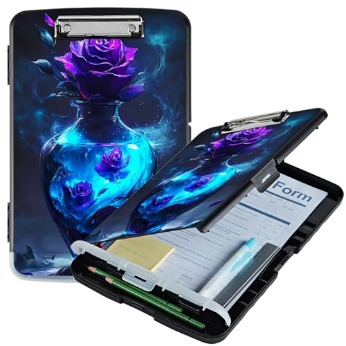 RWUTYTIUL Klemmbrett mit Rosenvase, A4, mit Stifthalter, Klemmbretter, Organizer, Still-Klemmbrett, faltbarer Aktenordner, Kunststoff-Klemmbrett, Folio-Clipboard für Büro, Studenten, Klassenzimmer RWUTYTIUL Klemmbrett mit Rosenvase, A4, mit Stifthalter, Klemmbretter, Organizer, Still-Klemmbrett, faltbarer Aktenordner, Kunststoff-Klemmbrett, Folio-Clipboard für Büro, Studenten, Klassenzimmer von RWUTYTIUL