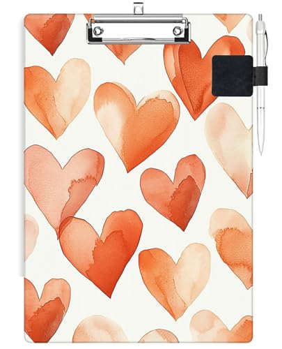 RWUTYTIUL Klemmbrett mit Stifthalter-Set, Standard-A4-Briefgröße, flaches Profil Clip & selbstklebender Stifthalter für Notizbücher, Krankenschwestern, Studenten, Büro, Ärzte, Klassenzimmer, Damen von RWUTYTIUL