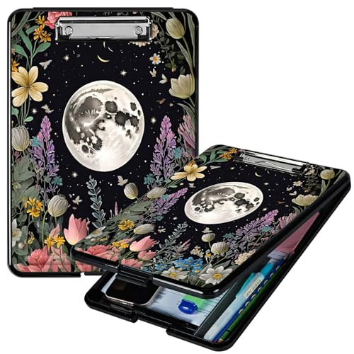RWUTYTIUL Leaf Moon A4-Klemmbrett mit Stifthalter, Klemmbrett-Organizer, Still-Klemmbrett, faltbarer Aktenordner, Kunststoff-Klemmbrett, Folio-Clipboard für Büro, Studenten, Klassenzimmer, Arzt RWUTYTIUL Leaf Moon A4-Klemmbrett mit Stifthalter, Klemmbrett-Organizer, Still-Klemmbrett, faltbarer Aktenordner, Kunststoff-Klemmbrett, Folio-Clipboard für Büro, Studenten, Klassenzimmer, Arzt von RWUTYTIUL