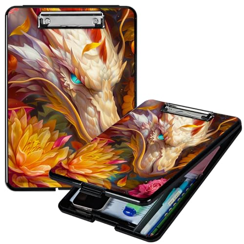 RWUTYTIUL Lotus White Dragon A4-Klemmbrett mit Stifthalter, Klemmbrett-Organizer, Still-Klemmbrett, faltbarer Aktenordner, Kunststoff-Klemmbrett, Folio-Clipboard für Büro, Studenten, Klassenzimmer RWUTYTIUL Lotus White Dragon A4-Klemmbrett mit Stifthalter, Klemmbrett-Organizer, Still-Klemmbrett, faltbarer Aktenordner, Kunststoff-Klemmbrett, Folio-Clipboard für Büro, Studenten, Klassenzimmer von RWUTYTIUL