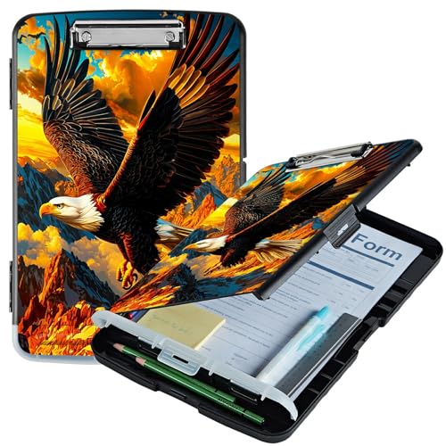 RWUTYTIUL Mountain Eagle A4-Klemmbrett mit Stifthalter, Klemmbrett-Organizer, Still-Klemmbrett, faltbarer Aktenordner, Kunststoff-Klemmbrett, Folio-Clipboard für Büro, Studenten, Klassenzimmer, Arzt RWUTYTIUL Mountain Eagle A4-Klemmbrett mit Stifthalter, Klemmbrett-Organizer, Still-Klemmbrett, faltbarer Aktenordner, Kunststoff-Klemmbrett, Folio-Clipboard für Büro, Studenten, Klassenzimmer, Arzt von RWUTYTIUL