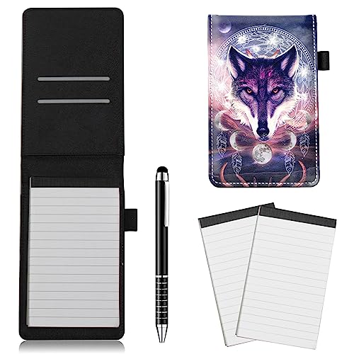 RWUTYTIUL Pocket Notizbuch mit Stift 2 Stück Memo-Buch, Pocket Notizblock für Schulbeamter Detektiv Privatdetektiv Kellnerin Studen Reise Feld Arbeit Server Notizblöcke, Traumfänger Wolf RWUTYTIUL Pocket Notizbuch mit Stift 2 Stück Memo-Buch, Pocket Notizblock für Schulbeamter Detektiv Privatdetektiv Kellnerin Studen Reise Feld Arbeit Server Notizblöcke, Traumfänger Wolf von RWUTYTIUL