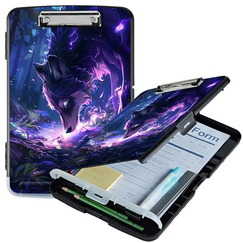RWUTYTIUL Wolf Klemmbrett A4 mit Stifthalter, Klemmbrett-Organizer, Still-Klemmbrett, faltbarer Aktenordner, Kunststoff-Klemmbrett, Folio-Clipboard für Büro, Studenten, Klassenzimmer, Arzt RWUTYTIUL Wolf Klemmbrett A4 mit Stifthalter, Klemmbrett-Organizer, Still-Klemmbrett, faltbarer Aktenordner, Kunststoff-Klemmbrett, Folio-Clipboard für Büro, Studenten, Klassenzimmer, Arzt von RWUTYTIUL