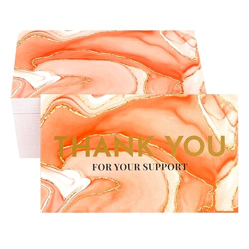 RXBC2011 Danke für Ihre Unterstützungskarten Marmor Design Kleinunternehmen Verpackung Kunden-Wertschätzung Notizen 100 Stück Orange von RXBC2011