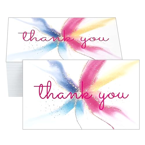 RXBC2011 Dankeskarte für Ihre Unterstützungskarten, Geschäftsverpackung, Kundenbewertungsnotizen, 8,9 x 5,1 cm, 100 Stück, bunt von RXBC2011