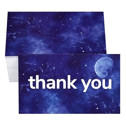 RXBC2011 Dankeskarten Mond für Kleinunternehmen Verpackung Kunden-Wertschätzungsnotizen 100 Stück blau von RXBC2011