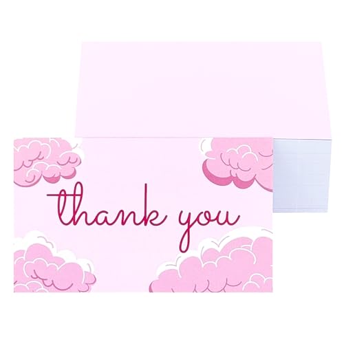 RXBC2011 Dankeskarten für Business Verpackungseinlagen Wolke Kunden-Wertschätzungsnotizen 100 Stück rosa von RXBC2011