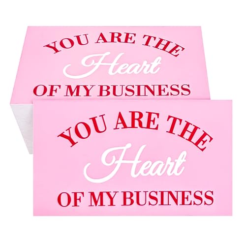 RXBC2011 You are the heart of my Visitenkarten für Kundenverpackungen Dankeskarten 8,9x5,1 cm 100 Stück rosa von RXBC2011