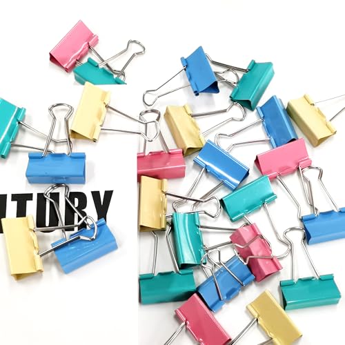 Große Binder-Clips, 22 Stück, große bunte Büroklammern, Bürobedarf, 41 mm breit, Farbe 4,1 cm von RXIMA