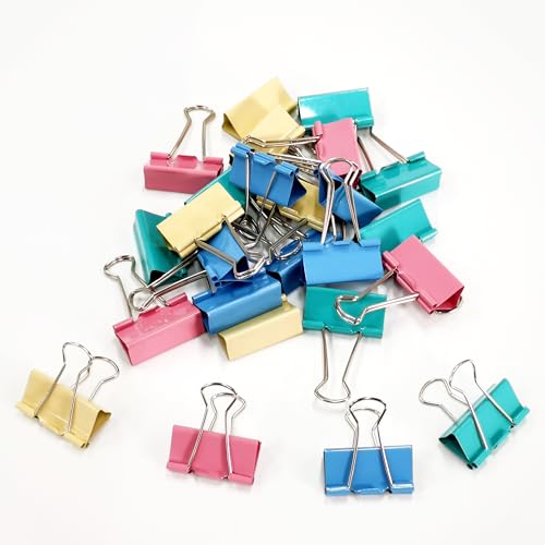 Große Büroklammern, bunt, große Binder-Clips für Bürobedarf, 41 mm breit, Farbe 4,1 cm (1,6 Zoll), 22 Stück von RXIMA