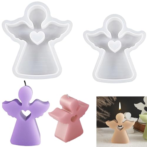 RXKFIGX 2 Stück Silikonform Engel,Silikon Gießformen Engel Kerzenformen zum Gießen,zum Gießen 3D Engel Kerzenformen,zum Gießen Engel Silikon Kerzenform für DIY Kerzen,Seife, Gips, Handwerk RXKFIGX 2 Stück Silikonform Engel,Silikon Gießformen Engel Kerzenformen zum Gießen,zum Gießen 3D Engel Kerzenformen,zum Gießen Engel Silikon Kerzenform für DIY Kerzen,Seife, Gips, Handwerk von RXKFIGX