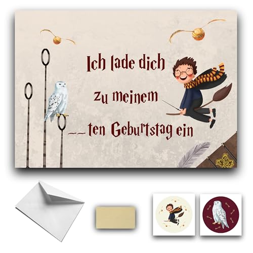 RXLITE Premium Kreativset 10 Einladungskarten Kindergeburtstag Kratzkarten Harry Potter Thema: 10 Karten, 10 Umschläge, 10 Sticker, 10 Kratzaufkleber für magische Geburtstagsfeiern mit Freunden RXLITE Premium Kreativset 10 Einladungskarten Kindergeburtstag Kratzkarten Harry Potter Thema: 10 Karten, 10 Umschläge, 10 Sticker, 10 Kratzaufkleber für magische Geburtstagsfeiern mit Freunden von RXLITE
