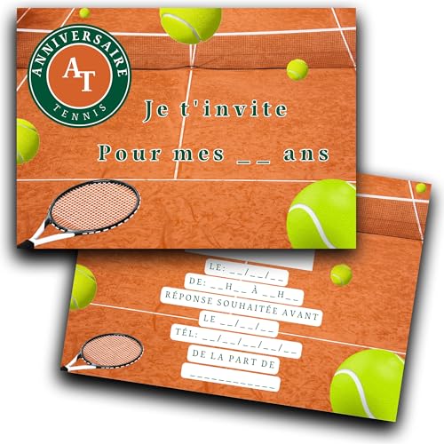 RXLITE Premium-Set, spielerisch und partizipativ, Einladungen zum Geburtstag, Motiv: Tennis: 10 Kratzkarten mit Aufklebern, weißen Umschlägen und goldenen Aufklebern für eine Sportparty RXLITE Premium-Set, spielerisch und partizipativ, Einladungen zum Geburtstag, Motiv: Tennis: 10 Kratzkarten mit Aufklebern, weißen Umschlägen und goldenen Aufklebern für eine Sportparty von RXLITE