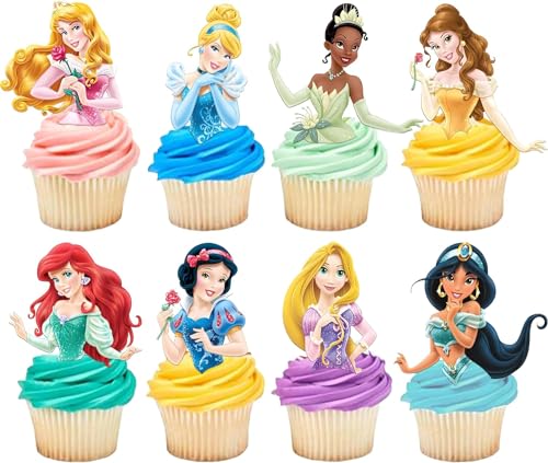 48 Stück Cupcake Topper– Bunte Tortendeko & Kuchen Deko Set aus lebensmittelechtem Karton, wiederverwendbar für Kindergeburtstag, Party & Hochzeit von RXSPOYLY