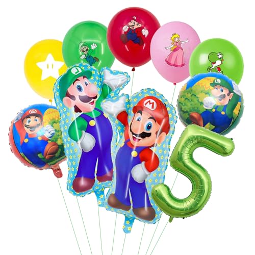 Ballon Kindergeburtstag 5, 15pcs Cartoon Deko Geburtstag, Cartoon Luftballon, Ballon Geburtstag 5, Kindergeburtstag Luftballons, Perfekt zum Dekorieren der 5. Geburtstagsparty Eines Kindes von RXSPOYLY