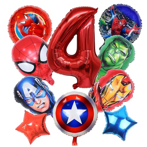 Luftballon Kindergeburtstag 4, 10pcs Cartoon Balloons, Helium Ballon Kindergeburtstag, Cartoon Deko Geburtstag, Ballon Geburtstag 4, für die Dekoration der 4. Geburtstagsparty Eines Jungen von RXSPOYLY