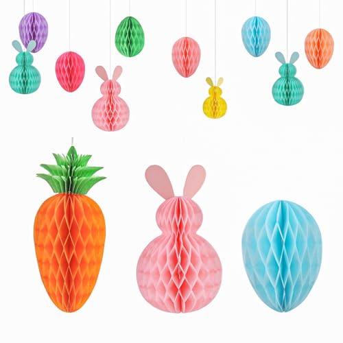 RYAN 11 Stück Osteranhänger aus Seidenpapier Osterhasen Deko Wiederverwendbare Ostereier zum Aufhängen Farbig Ostereier Pappmache für Innen und Draußen Deko Frühling RYAN 11 Stück Osteranhänger aus Seidenpapier Osterhasen Deko Wiederverwendbare Ostereier zum Aufhängen Farbig Ostereier Pappmache für Innen und Draußen Deko Frühling von RYAN