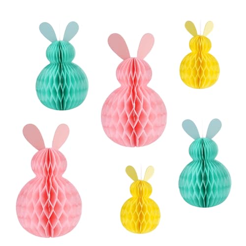 RYAN 6 Stück Osterhasen Deko aus Seidenpapier Hasen Osteranhänger Wiederverwendbare Ostereier zum Aufhängen Farbig Ostereier Pappmache für Innen und Draußen Deko Frühling RYAN 6 Stück Osterhasen Deko aus Seidenpapier Hasen Osteranhänger Wiederverwendbare Ostereier zum Aufhängen Farbig Ostereier Pappmache für Innen und Draußen Deko Frühling von RYAN