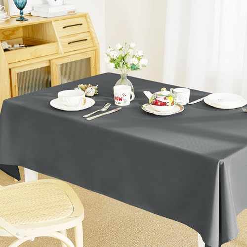RYB HOME Abwaschbare Tischdecke Grau 1 Stück Esszimmer Wasserabweisend Tragbare Tischtuch Eickig Küche Tischwäsche Schmutzabweisend, H 260 x B 140 cm RYB HOME Abwaschbare Tischdecke Grau 1 Stück Esszimmer Wasserabweisend Tragbare Tischtuch Eickig Küche Tischwäsche Schmutzabweisend, H 260 x B 140 cm von RYB HOME
