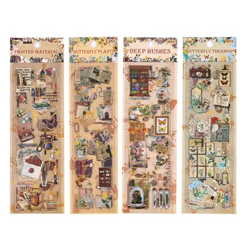 RYMAUP 12 Bögen Vintage Scrapbooking Sticker, Scrapbook Zubehör, Scrapbook Sticker Set Sticker Bullet Journal für Scrapbooking, Bullet Journal Zubehör, Journaling Zubehör usw RYMAUP 12 Bögen Vintage Scrapbooking Sticker, Scrapbook Zubehör, Scrapbook Sticker Set Sticker Bullet Journal für Scrapbooking, Bullet Journal Zubehör, Journaling Zubehör usw von RYMAUP