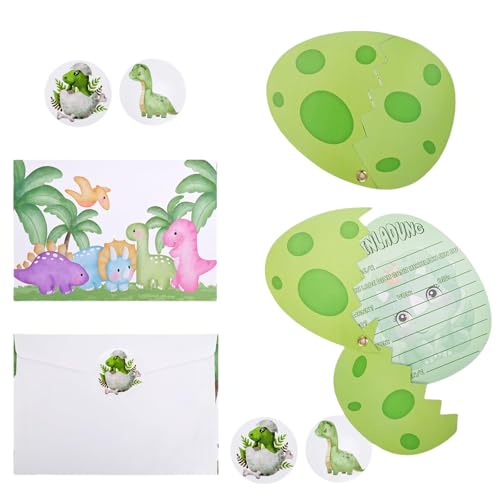RYMAUP 12 Stück Dinosaurier Einladungskarten Kindergeburtstag Einladungen für Jungen und Mädchen, Dinosaurier Geburtstagsparty Einladungen, Dinosaurier Geburtstagsparty Einladungen RYMAUP 12 Stück Dinosaurier Einladungskarten Kindergeburtstag Einladungen für Jungen und Mädchen, Dinosaurier Geburtstagsparty Einladungen, Dinosaurier Geburtstagsparty Einladungen von RYMAUP