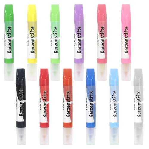RYMAUP 12er Set Kerzenmalset, Wachsstifte für Kerzen, Kerzen verzieren und Personalisieren, Keramikmalset, 10ml RYMAUP 12er Set Kerzenmalset, Wachsstifte für Kerzen, Kerzen verzieren und Personalisieren, Keramikmalset, 10ml von RYMAUP