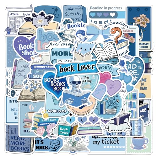RYMAUP 50 Stücke Bookish Sticker, Wasserfeste Aesthetic Lesen Sticker für Laptop Kindle Planer Scrapbook Journal Skateboard Auto Fahrrad Computer Koffer Helm Motorrad RYMAUP 50 Stücke Bookish Sticker, Wasserfeste Aesthetic Lesen Sticker für Laptop Kindle Planer Scrapbook Journal Skateboard Auto Fahrrad Computer Koffer Helm Motorrad von RYMAUP