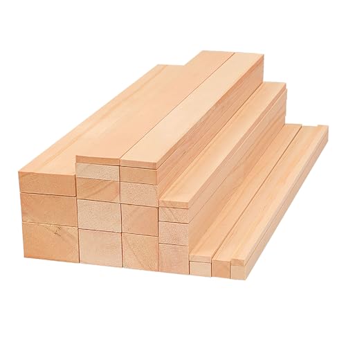 2 Stück,Kiefernholzstäbe,quadratische Holzdübelstangen,lange Naturholzstreifen for Basteln,50 cm Länge,2 cm Dicke(2.5x2.5cm) von RYRYR