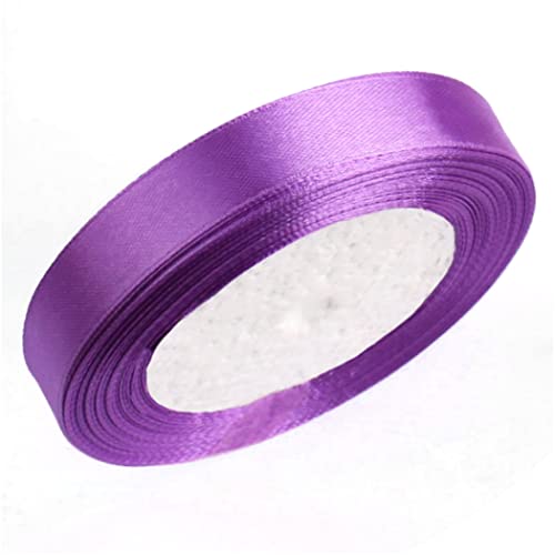 Geschenkband for Kuchen, Basteln, for Verpacken, Satin, for Schleifen, Nähen, Hochzeiten, Geschenke, 1 Rolle (Größe: Breite 1,5 cm x Länge ca. 22 m)(Dark Purple) von RYRYR