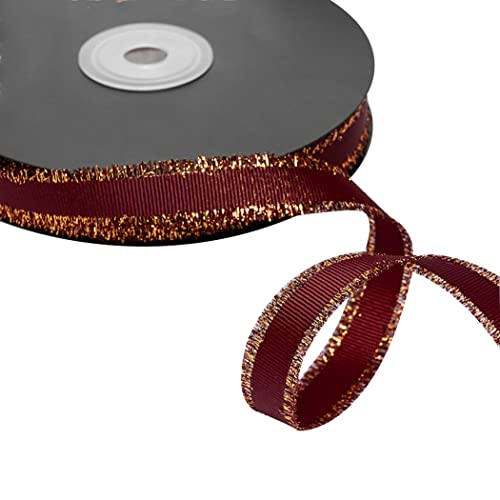 Geschenkband for Kuchen, Basteln for Verpacken, Satin-Polyester, DIY-Kunstschleifen, Hochzeitsdekorationen, Kartenherstellung (Größe: Breite: 2,5 cm, Länge: 20 Yards)(Wine Red) von RYRYR