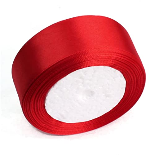Geschenkband for Kuchen, Basteln for Verpacken, Stoff, Satin, for Verpacken von Paketen, Nähen, Verpacken, Hochzeitsfeiern (Breite: 3 cm, Länge: 22 m)(Rood) von RYRYR