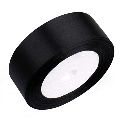 Geschenkband for Kuchen, Basteln for Verpacken, Stoff, Satin, for Verpacken von Paketen, Nähen, Verpacken, Hochzeitsfeiern (Breite: 3 cm, Länge: 22 m)(Svart) von RYRYR