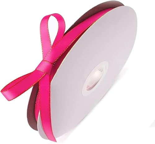 Geschenkband for Kuchen, Basteln for Verpacken von Haarschleifen, DIY-Paketdekoration (Größe: Breite 1 cm x Länge ca. 91 m)(Rose Red) von RYRYR