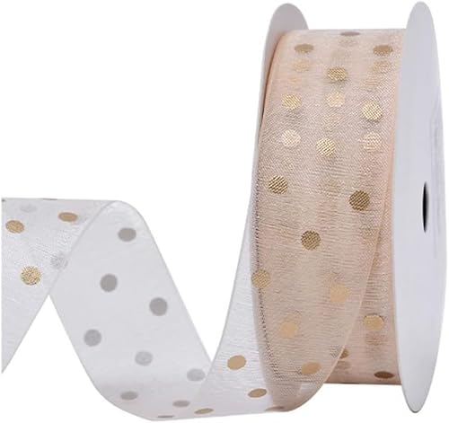 Geschenkband for Kuchen, Basteln for Verpacken von Organza, Dekoration, Kartenherstellung (Breite: 25 mm, Länge: 9 m)(Light Yellow) von RYRYR