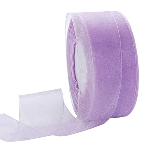 Geschenkband for Kuchen, Basteln for Verpacken von Organza, Party- und Hochzeitsdekorationen (Breite: 4 cm, Länge: 45 m)(Crystal Purple) von RYRYR
