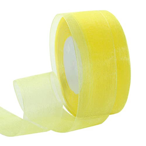 Geschenkband for Kuchen, Basteln for Verpacken von Organza, Party- und Hochzeitsdekorationen (Breite: 4 cm, Länge: 45 m)(Geel) von RYRYR