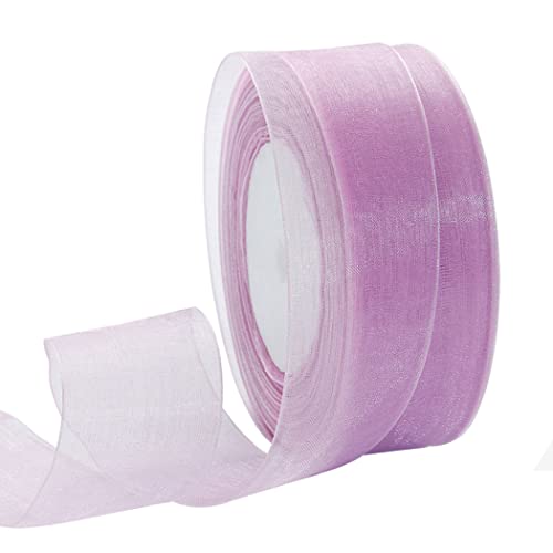Geschenkband for Kuchen, Basteln for Verpacken von Organza, Party- und Hochzeitsdekorationen (Breite: 4 cm, Länge: 45 m)(Pink Purple) von RYRYR